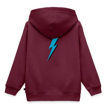Blitz Donner Flash Geschenkidee Geburtstag - Kinder Premium Organic Hoodie - Burgunderrot - Hinten - AI Model Kid Female (0cm)