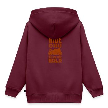 Motorrad Motocross Bike Racing Motorsport - Kinder Premium Organic Hoodie - Burgunderrot - Hinten - AI Model Kid Female (0cm)