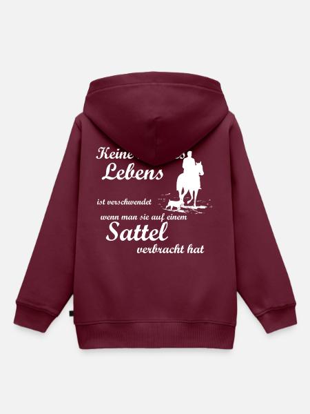 Pferd - Kinder Premium Organic Hoodie - Burgunderrot