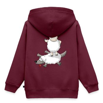 Sieg der Schafe - Kinder Premium Organic Hoodie - Burgunderrot - Hinten - AI Model Kid Female (0cm)