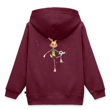 Reh "Cindy" – lustiges Waldtier für Kinder - Kinder Premium Organic Hoodie - Burgunderrot - Hinten - AI Model Kid Female (0cm)