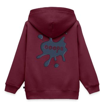 Fleck ooops dunkelblau - Kinder Premium Organic Hoodie - Burgunderrot - Hinten - AI Model Kid Female (0cm)