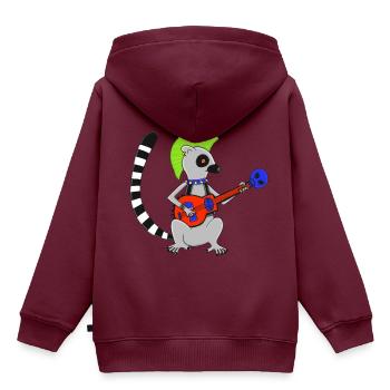 Katta-Punk - Kinder Premium Organic Hoodie - Burgunderrot - Hinten - AI Model Kid Female (0cm)
