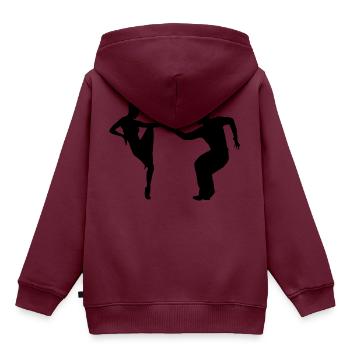 Salsa - Kinder Premium Organic Hoodie - Burgunderrot - Hinten - AI Model Kid Female (0cm)