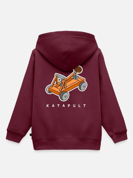 Katapult - Geschenkidee für Mittelalterfans - Kinder Premium Organic Hoodie - Burgunderrot