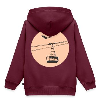 Gondel mit Adler orange - Kinder Premium Organic Hoodie - Burgunderrot - Hinten - AI Model Kid Female (0cm)