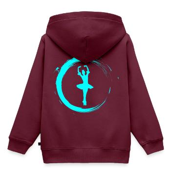 Ballerina - Kinder Premium Organic Hoodie - Burgunderrot - Hinten - AI Model Kid Female (0cm)