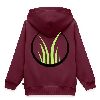 gras gras gras rasen logo - Kinder Premium Organic Hoodie - Burgunderrot - Hinten - AI Model Kid Female (0cm)