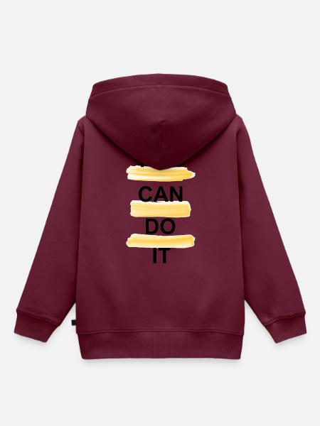 YOU CAN DO IT - Kinder Premium Organic Hoodie - Burgunderrot