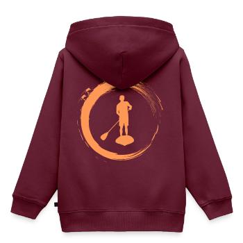 SUP - Kinder Premium Organic Hoodie - Burgunderrot - Hinten - AI Model Kid Female (0cm)