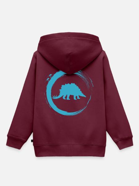 Dinosaurier - Kinder Premium Organic Hoodie - Burgunderrot