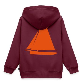 Segelboot - Kinder Premium Organic Hoodie - Burgunderrot - Hinten - AI Model Kid Female (0cm)
