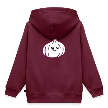 Knoblauch - Kinder Premium Organic Hoodie - Burgunderrot - Hinten - AI Model Kid Female (0cm)