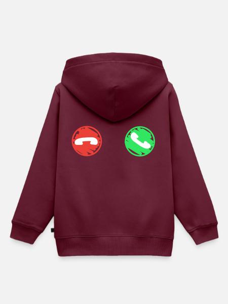 Anruf Symbol Lustig - Kinder Premium Organic Hoodie - Burgunderrot