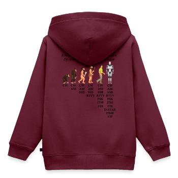 Evolution des Geistes und der Modi des Amateurfunks - Kinder Premium Organic Hoodie - Burgunderrot - Hinten - AI Model Kid Female (0cm)