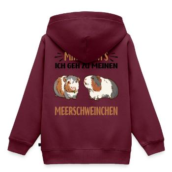 Meerschweinchen - Kinder Premium Organic Hoodie - Burgunderrot - Hinten - AI Model Kid Female (0cm)