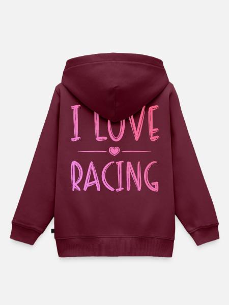 Ich liebe Rennen - Kinder Premium Organic Hoodie - Burgunderrot