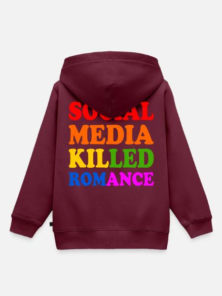 social media killed romance - Kinder Premium Organic Hoodie - Burgunderrot