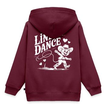 Line Dance Maus lustige Maus tanzt Linedance - Kinder Premium Organic Hoodie - Burgunderrot - Hinten - AI Model Kid Female (0cm)