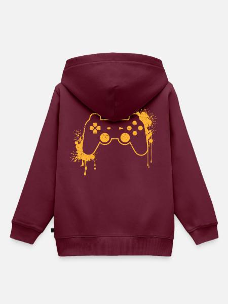 CONTROLLER RETRO in gelb - Kinder Premium Organic Hoodie - Burgunderrot