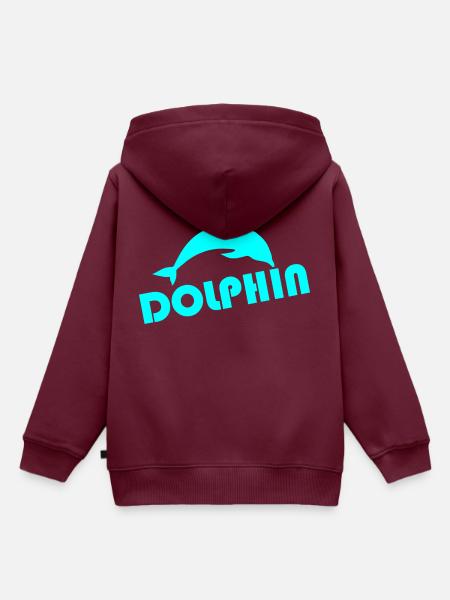 Delphin - Kinder Premium Organic Hoodie - Burgunderrot