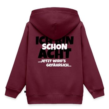 8. Geburtstag Achter Acht Geburtstagsgeschenk - Kinder Premium Organic Hoodie - Burgunderrot - Hinten - AI Model Kid Female (0cm)