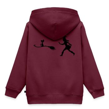 Dieb - Kinder Premium Organic Hoodie - Burgunderrot - Hinten - AI Model Kid Female (0cm)