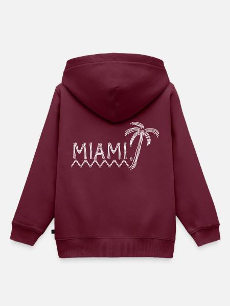 Miami - Kinder Premium Organic Hoodie - Burgunderrot
