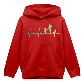 Vater und Tochter, Herzschlag, Vater und Tochter - Kinder Premium Organic Hoodie - Rot - Vorne - AI Model Kid Female (0cm)