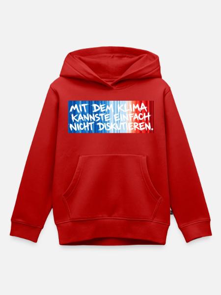 Klimastreifen - Kinder Premium Organic Hoodie - Rot