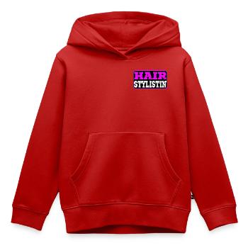 Hairstylistin Friseurin - Kinder Premium Organic Hoodie - Rot - Vorne - AI Model Kid Female (0cm)