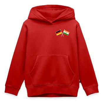 Germany x India Crossed Friendship Flags - Kinder Premium Organic Hoodie - Rot - Vorne - AI Model Kid Female (0cm)