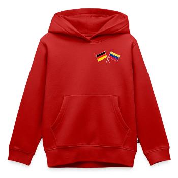 Germany and Venezuela Friendship Flags - Kinder Premium Organic Hoodie - Rot - Vorne - AI Model Kid Female (0cm)