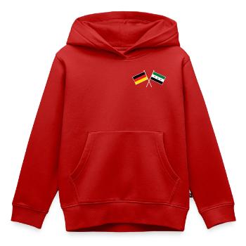 Germany x Syria Friendship Flags - Kinder Premium Organic Hoodie - Rot - Vorne - AI Model Kid Female (0cm)