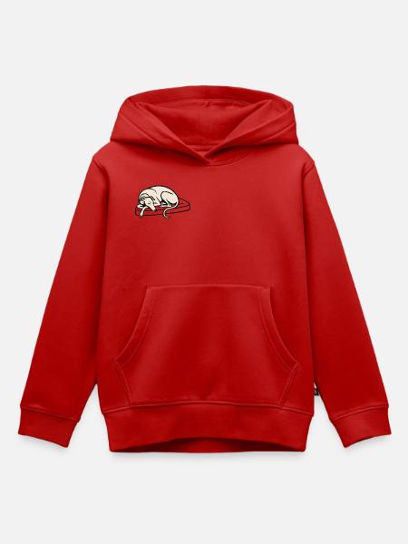 Galgo sleeping - Kinder Premium Organic Hoodie - Rot