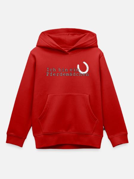 Pferdemädchen - Kinder Premium Organic Hoodie - Rot