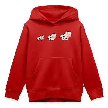 Cow Cows Comic - Kids Premium Organic Hoodie - red - Front - AI Model Kid Female (0cm)