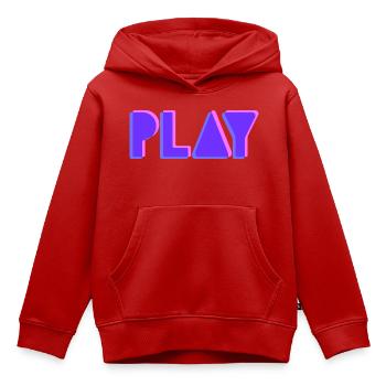 Press Play – Musik Party DJ Shirt Club Style - Kinder Premium Organic Hoodie - Rot - Vorne - AI Model Kid Female (0cm)