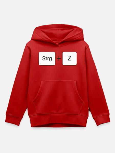 Strg + Z - Kinder Premium Organic Hoodie - Rot