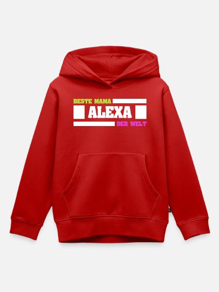 Alexa - Kinder Premium Organic Hoodie - Rot