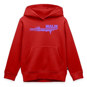 Cadeau pour Malin - Sweat Premium à capuche enfant bio - rouge - Devant - AI Model Kid Female (0cm)