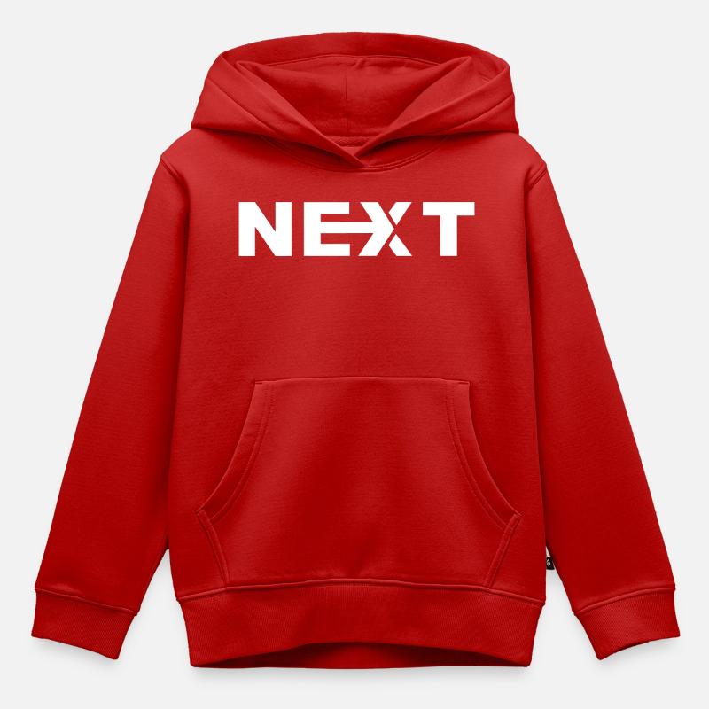 Next Texte Blanc - Sweat Premium à capuche enfant bio - rouge