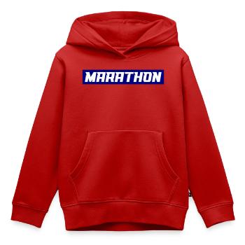 marathon - Sweat Premium à capuche enfant bio - rouge - Devant - AI Model Kid Female (0cm)