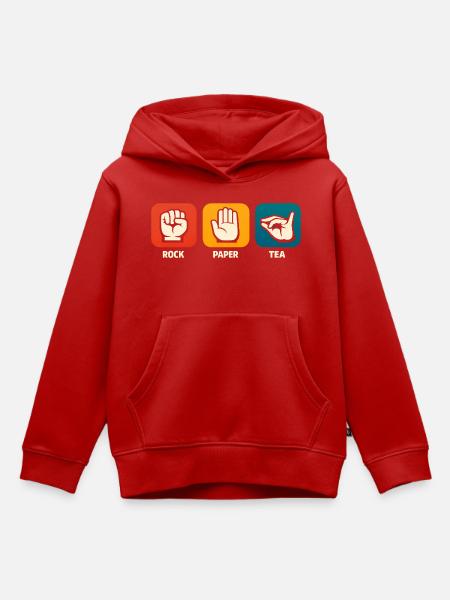 Rock Paper Tea Lustiger Teetrinker Tee - Kinder Premium Organic Hoodie - Rot