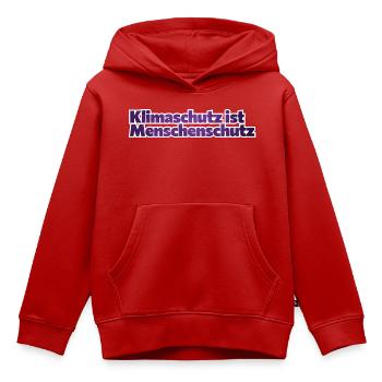 Klimaschutz ist Menschenschutz - Kinder Premium Organic Hoodie - Rot - Vorne - AI Model Kid Female (0cm)