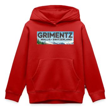 Grimentz Panorama Switzerland - Kids Premium Organic Hoodie - red - Front - AI Model Kid Female (0cm)