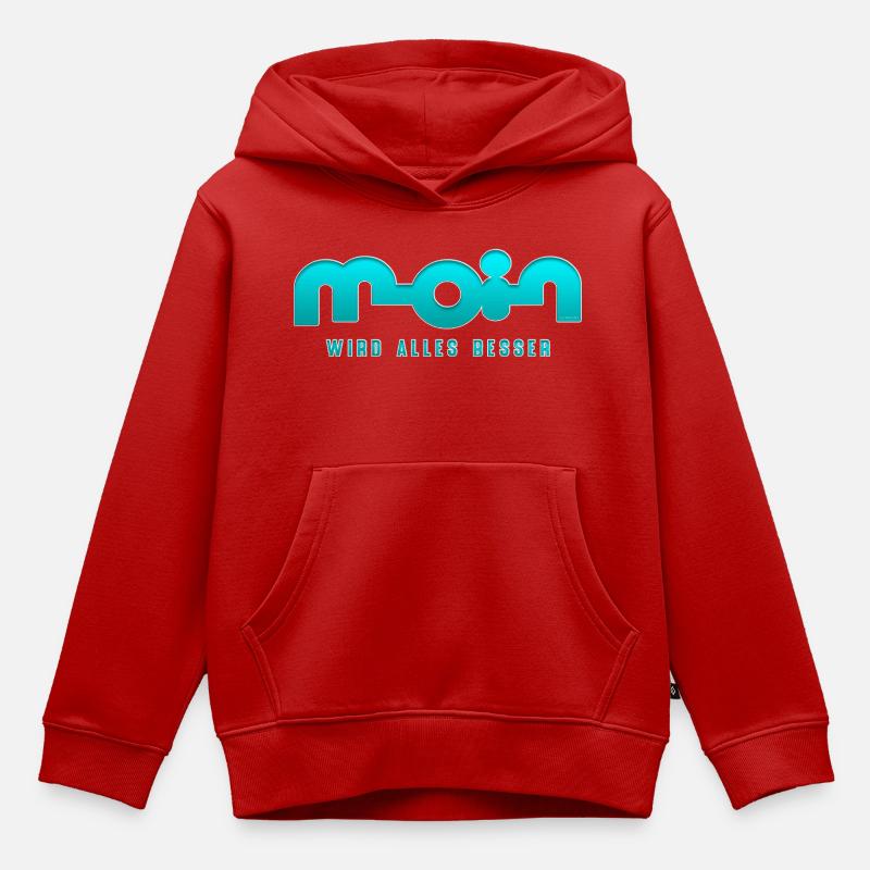 Moin wird alles besser - Kinder Premium Organic Hoodie - Rot