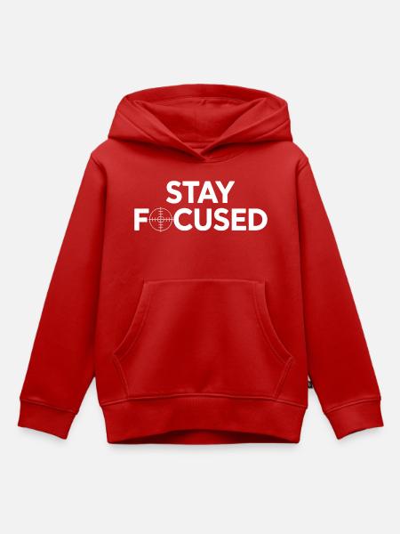 Bleib fokussiert: Zielscheiben-Stil - Kinder Premium Organic Hoodie - Rot