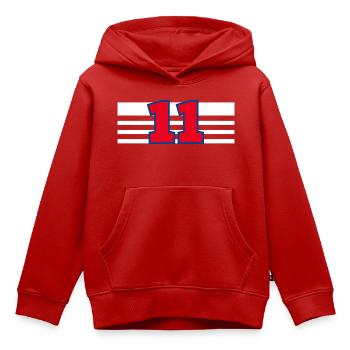 Nummer 11 Frankreich - Kinder Premium Organic Hoodie - Rot - Vorne - AI Model Kid Female (0cm)