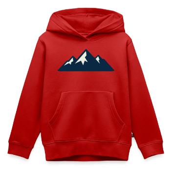 Gebirge Berge Silhouette - Kinder Premium Organic Hoodie - Rot - Vorne - AI Model Kid Female (0cm)